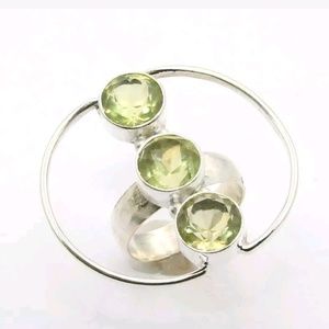 Lemon Citrine Handmade Silver Ring size 6.5